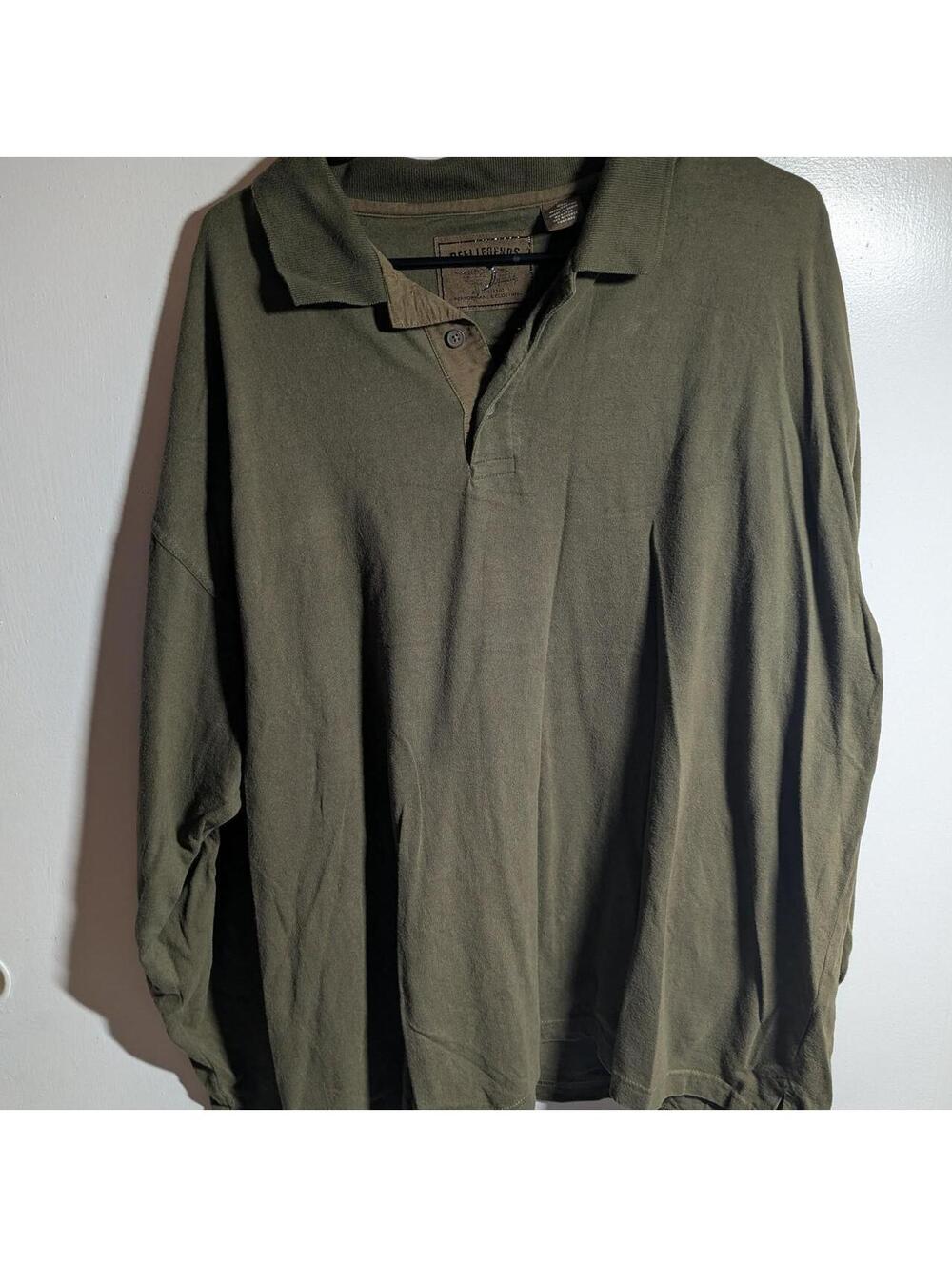 Reel Legends Olive Green Long Sleeve Polo